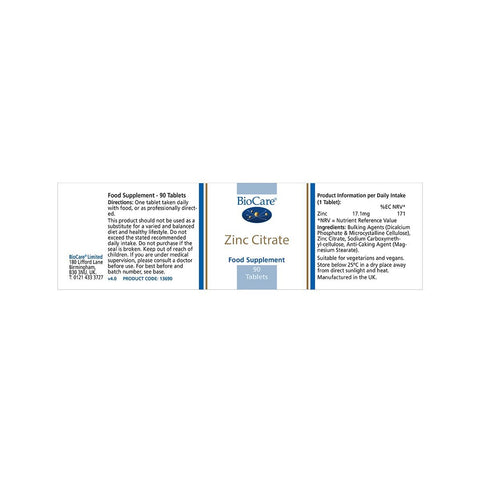 Zinc Citrate 90 Tablets