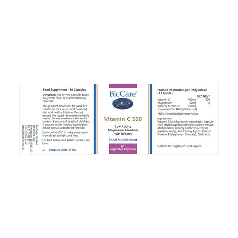 Vitamin C 500 60 Capsules