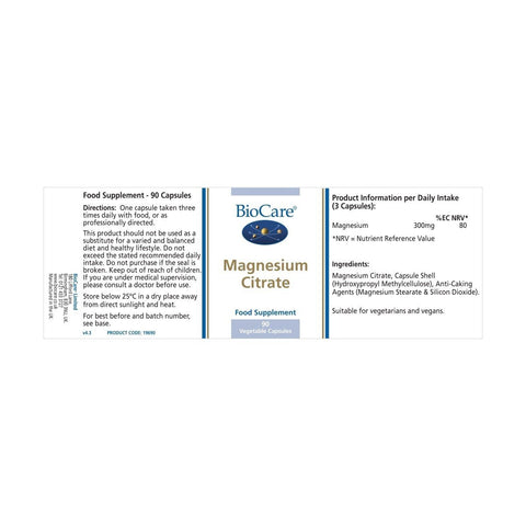 Magnesium Citrate - 90 Capsules