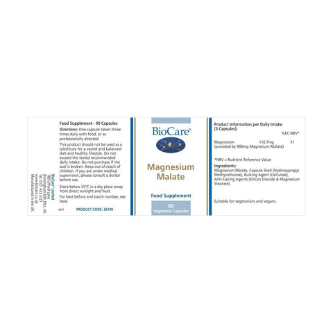 Magnesium Malate 90 Capsules