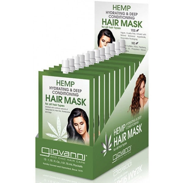 Hemp Hydrating and Deep Conditioning Hair Mask     NEW  - 12pk