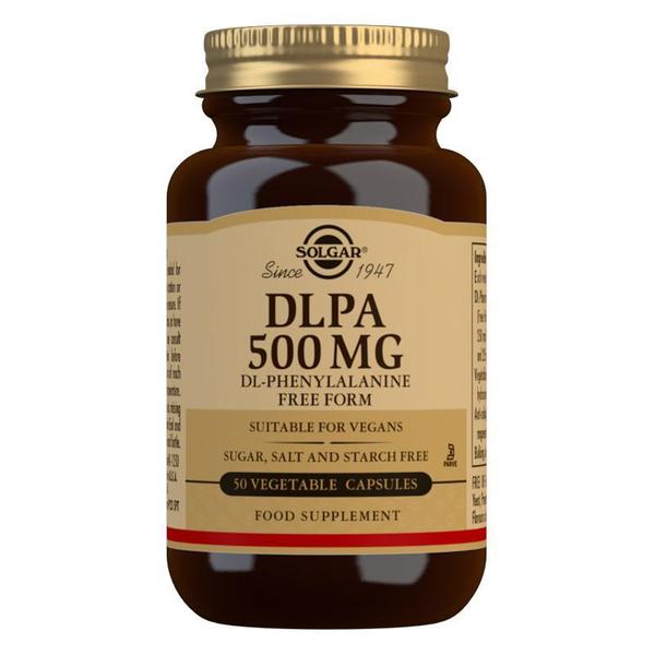 DLPA 500 mg (DL-Phenylalanine) Vegetable Capsules - Pack of 50