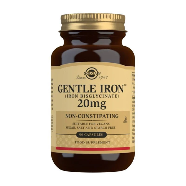 Gentle Iron (Iron Bisglycinate) 20 mg Vegetable 180 Capsules