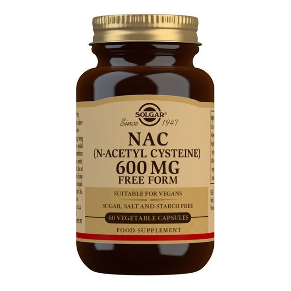 NAC (N-Acetyl-L-Cysteine) 600 mg Vegetable Capsules - Pack of 60