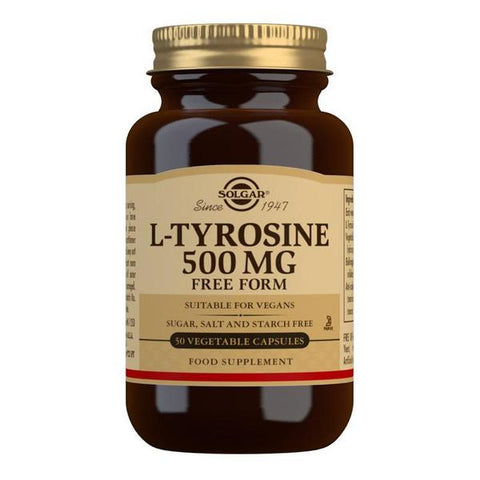 L-Tyrosine 500 mg Vegetable Capsules - Pack of 50