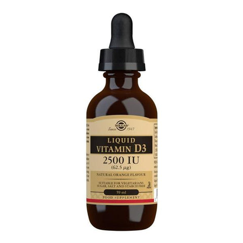 Liquid Vitamin D3 2500 IU (62.5 mcg) - Natural Orange Flavour - 59ml