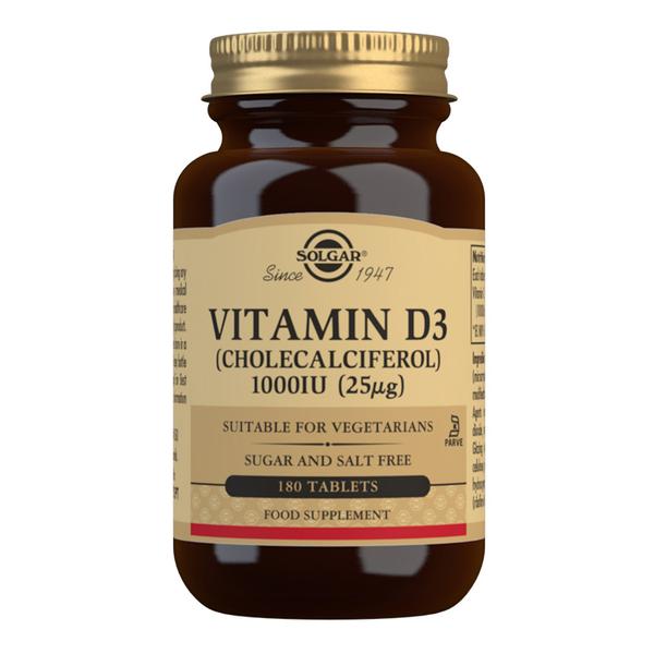 Vitamin D3 (Cholecalciferol) 1000 IU (25 mcg) 180 Tablets