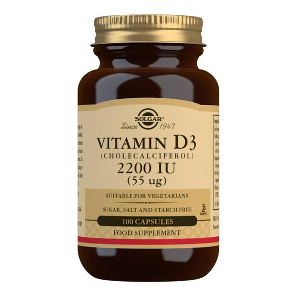 Vitamin D3 (Cholecalciferol) 2200 IU (55 mcg) Vegetable 100 Capsules