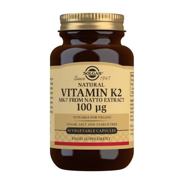 Natural Vitamin K2 (MK-7) 100 mcg Vegetable Capsules - Pack of 50