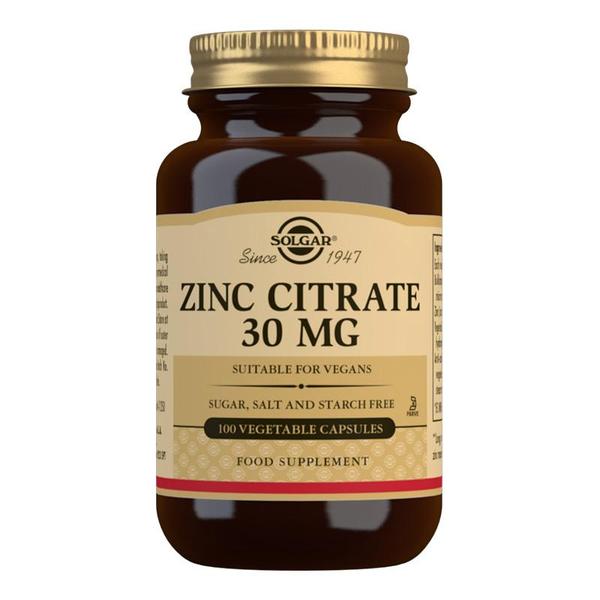 Zinc Citrate 30 mg Vegetable Capsules - Pack of 100