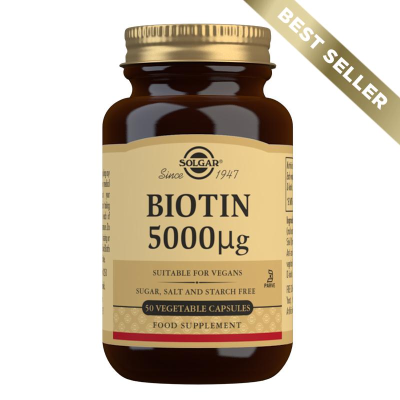 Biotin 5000 mcg Vegetable 50 Capsules