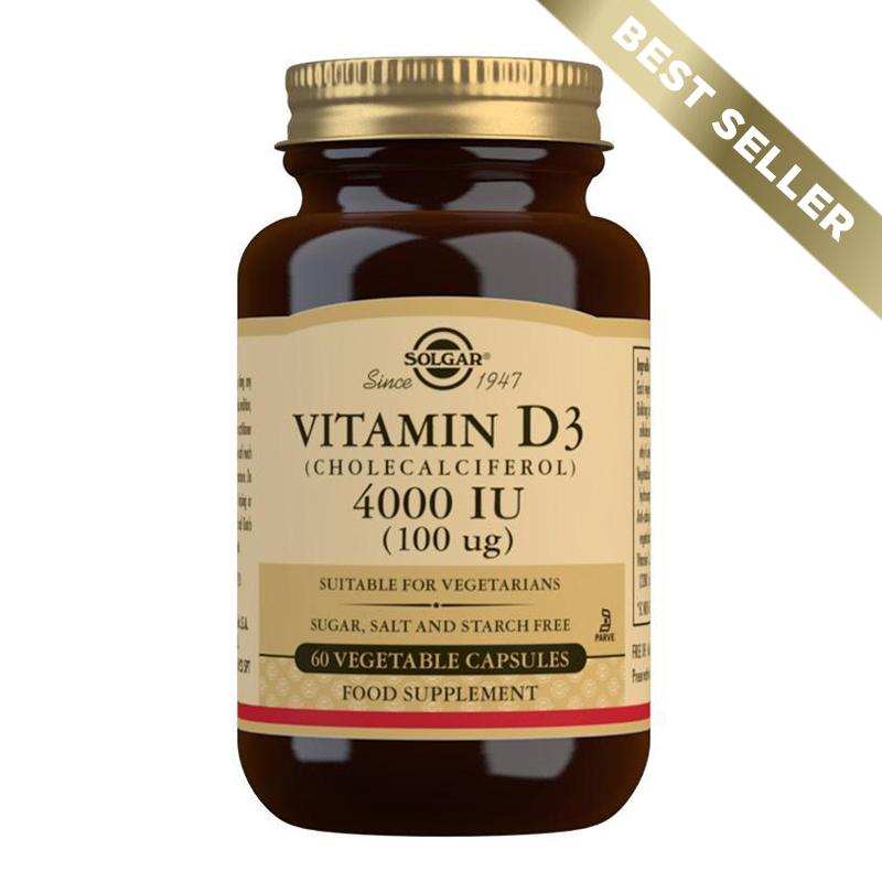 Vitamin D3 (Cholecalciferol) 4000 IU (100 mcg) Vegetable 60 Capsules