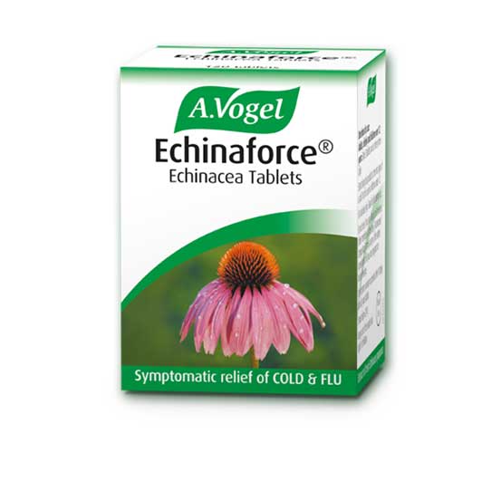 A.Vogel Echinaforce Echinacea Tablets relieves cold & flu symptoms by strengthening the immune system