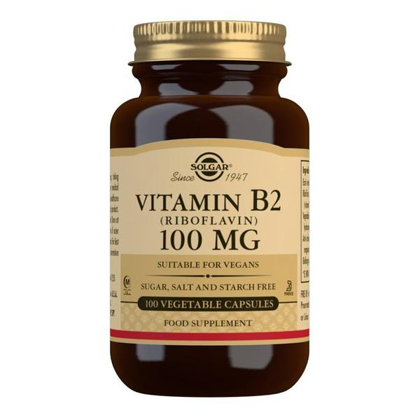 Vitamin B2 (Riboflavin) 100 mg Vegetable Capsules - Pack of 100