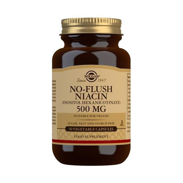 No Flush Niacin 500 mg Vegetable Capsules - Pack of 50