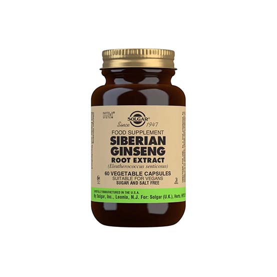 Siberian Ginseng Root Extract Vegetable Capsules - Pack of 60