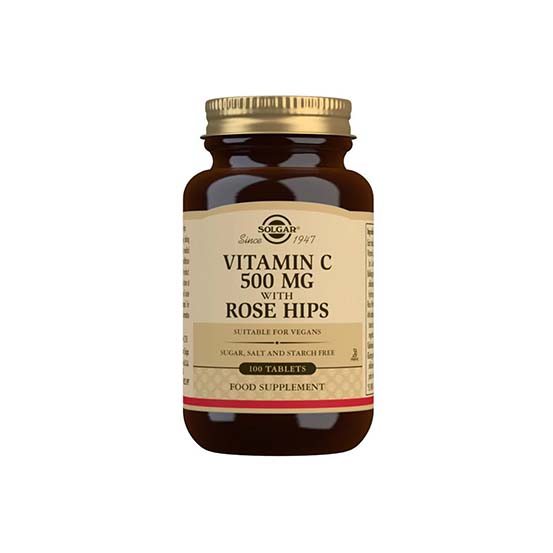 Vitamin C 500 mg with Rose Hips Tablets - Pack of 100